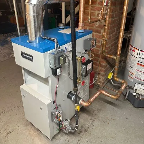 high efficiency boiler with copper pipes